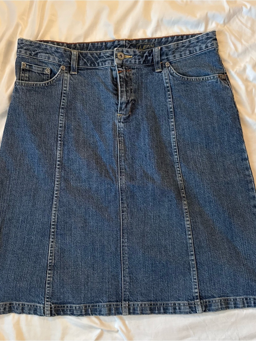 Columbia Dark Blue Denim Panel A-Line Skirt